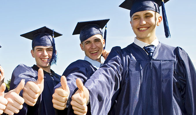 Boys graduate from a therapeutic boarding school